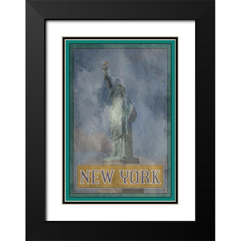 New York Black Modern Wood Framed Art Print with Double Matting by Phillip, Jamie