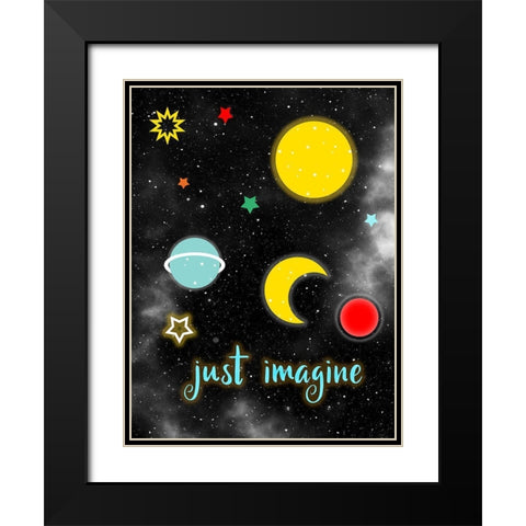 Stars 2 Black Modern Wood Framed Art Print with Double Matting by Phillip, Jamie
