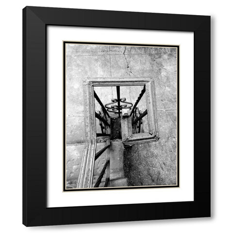 Railing 1 Black Modern Wood Framed Art Print with Double Matting by Phillip, Jamie
