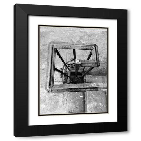Railing 2 Black Modern Wood Framed Art Print with Double Matting by Phillip, Jamie