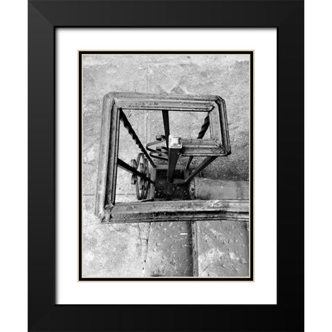 Railing 2 Black Modern Wood Framed Art Print with Double Matting by Phillip, Jamie