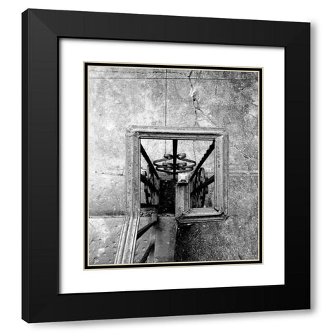 Railing 3 Black Modern Wood Framed Art Print with Double Matting by Phillip, Jamie