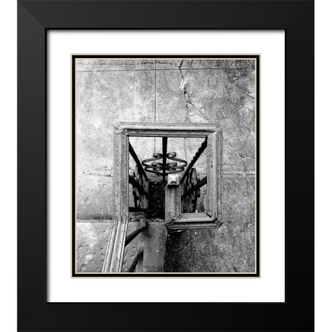Railing 3 Black Modern Wood Framed Art Print with Double Matting by Phillip, Jamie
