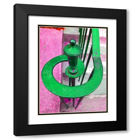 Railing 7 Black Modern Wood Framed Art Print with Double Matting by Phillip, Jamie