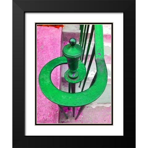 Railing 7 Black Modern Wood Framed Art Print with Double Matting by Phillip, Jamie