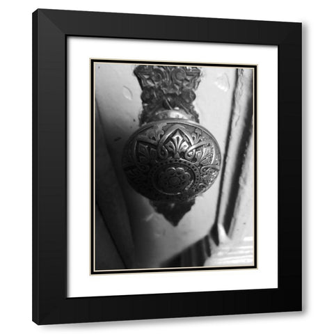 Door Knob 1 Black Modern Wood Framed Art Print with Double Matting by Phillip, Jamie