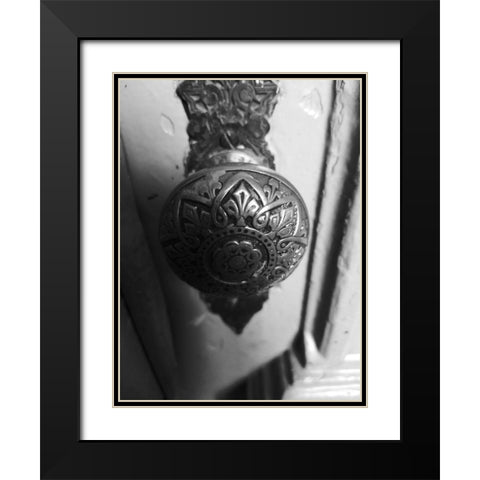 Door Knob 1 Black Modern Wood Framed Art Print with Double Matting by Phillip, Jamie