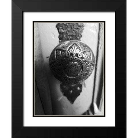 Door Knob 2 Black Modern Wood Framed Art Print with Double Matting by Phillip, Jamie