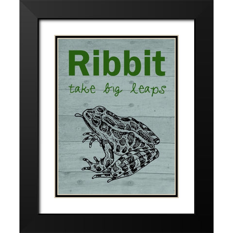 Ribbit Black Modern Wood Framed Art Print with Double Matting by Phillip, Jamie
