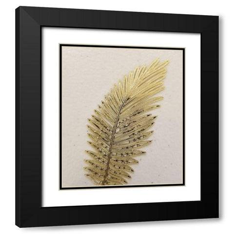 Gold Feather Black Modern Wood Framed Art Print with Double Matting by Phillip, Jamie