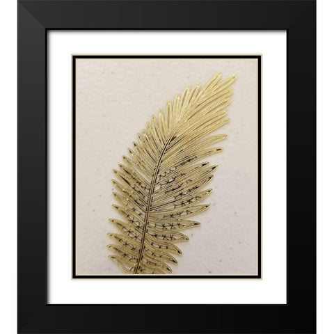 Gold Feather Black Modern Wood Framed Art Print with Double Matting by Phillip, Jamie