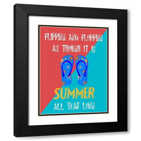 Flipflops Black Modern Wood Framed Art Print with Double Matting by Phillip, Jamie