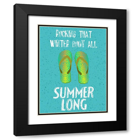 Flipflops 2 Black Modern Wood Framed Art Print with Double Matting by Phillip, Jamie