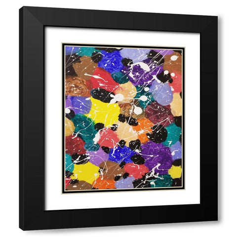 Drip Drop Color Pop 1 Black Modern Wood Framed Art Print with Double Matting by Phillip, Jamie