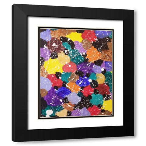 Drip Drop Color Pop 2 Black Modern Wood Framed Art Print with Double Matting by Phillip, Jamie