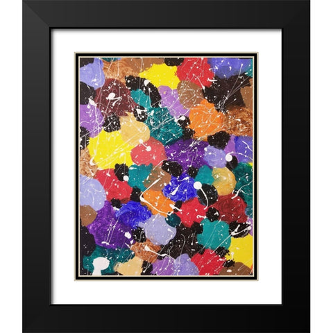 Drip Drop Color Pop 2 Black Modern Wood Framed Art Print with Double Matting by Phillip, Jamie