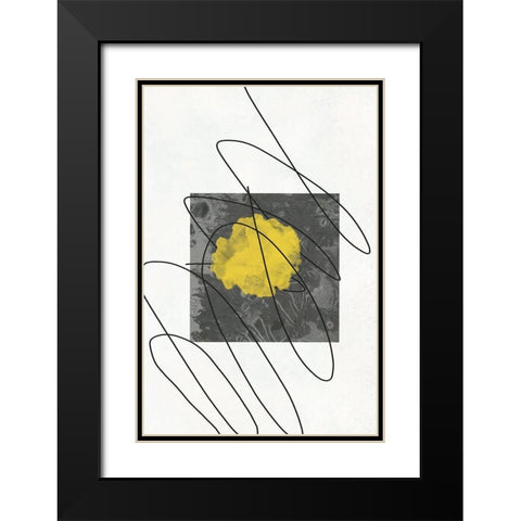 Lined Abstract 3 Black Modern Wood Framed Art Print with Double Matting by Phillip, Jamie