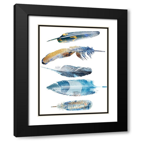 Feather Fluff Black Modern Wood Framed Art Print with Double Matting by Phillip, Jamie