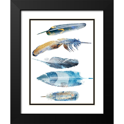 Feather Fluff Black Modern Wood Framed Art Print with Double Matting by Phillip, Jamie