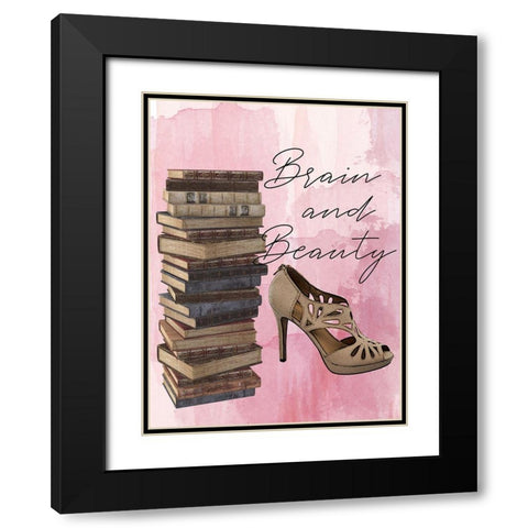 Brain And Beauty Black Modern Wood Framed Art Print with Double Matting by Phillip, Jamie