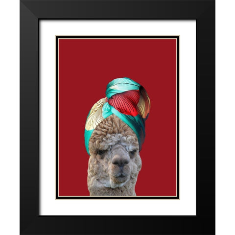 Beauty Llama Black Modern Wood Framed Art Print with Double Matting by Phillip, Jamie