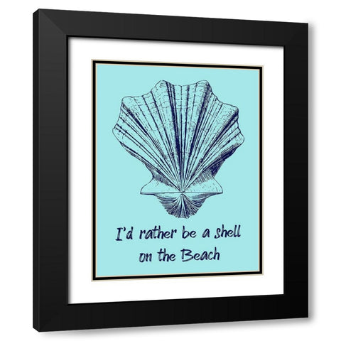 Shell On The Beach Black Modern Wood Framed Art Print with Double Matting by Phillip, Jamie