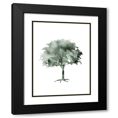 Aqua Tree 3 Black Modern Wood Framed Art Print with Double Matting by Phillip, Jamie