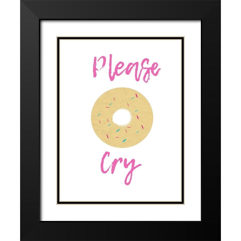 Doughnut Cry Black Modern Wood Framed Art Print with Double Matting by Phillip, Jamie