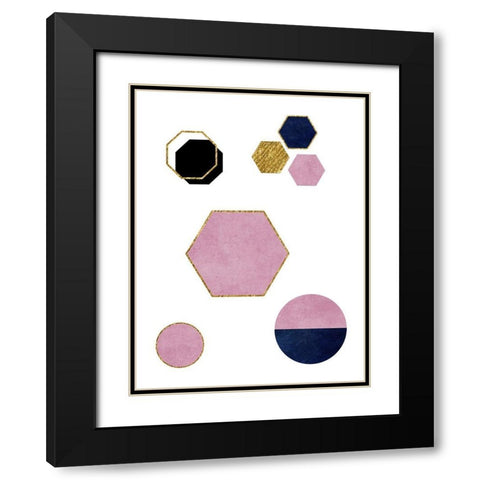 Where Ever You Geo Black Modern Wood Framed Art Print with Double Matting by Phillip, Jamie