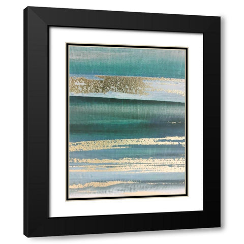 Streaks Of Gold Black Modern Wood Framed Art Print with Double Matting by Phillip, Jamie