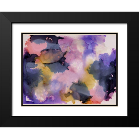Pansies Black Modern Wood Framed Art Print with Double Matting by Urban Road