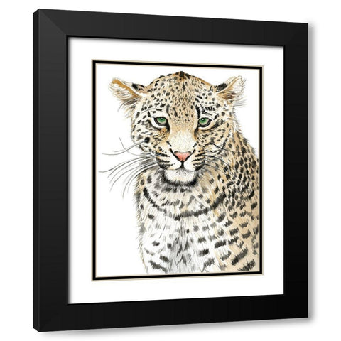 Leopard (Never Changes its Spots) Black Modern Wood Framed Art Print with Double Matting by Urban Road