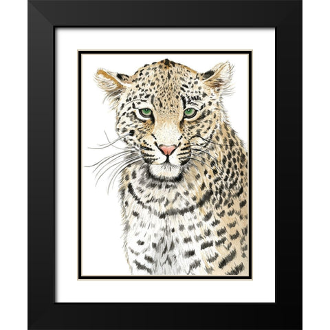 Leopard (Never Changes its Spots) Black Modern Wood Framed Art Print with Double Matting by Urban Road