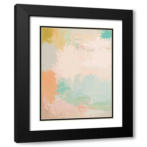 Pastel Palms Black Modern Wood Framed Art Print with Double Matting by Urban Road