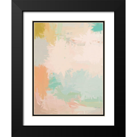 Pastel Palms Black Modern Wood Framed Art Print with Double Matting by Urban Road