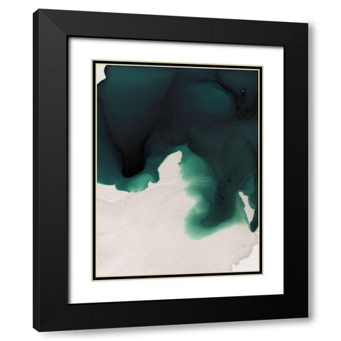 Swell Emerald Black Modern Wood Framed Art Print with Double Matting by Urban Road