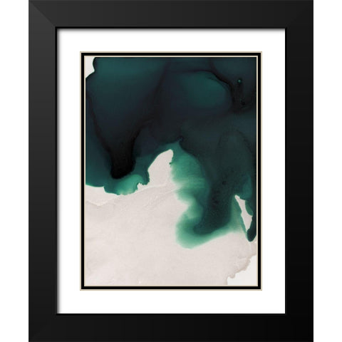 Swell Emerald Black Modern Wood Framed Art Print with Double Matting by Urban Road