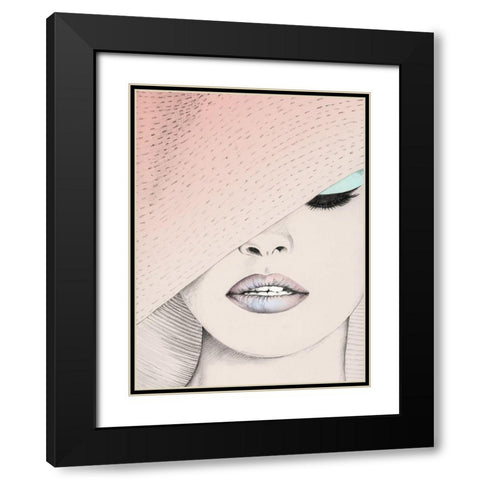 Urbane-Blush Black Modern Wood Framed Art Print with Double Matting by Urban Road