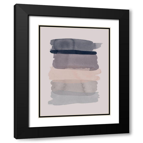 Dusty Pink Black Modern Wood Framed Art Print with Double Matting by Urban Road