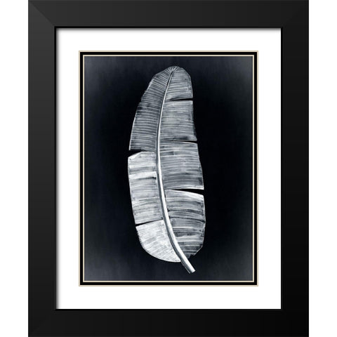 Verdure II Midnight Black Modern Wood Framed Art Print with Double Matting by Urban Road