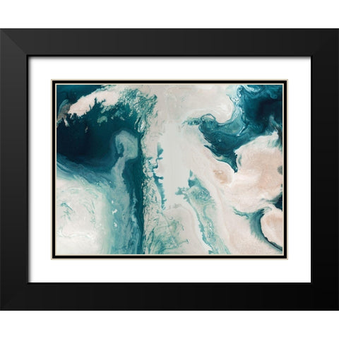 Earth Rise Black Modern Wood Framed Art Print with Double Matting by Urban Road