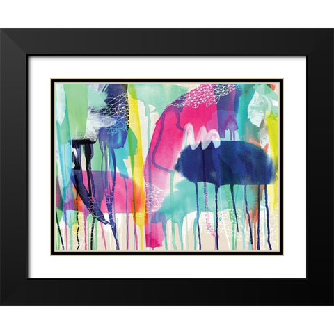 Aqua Nova Black Modern Wood Framed Art Print with Double Matting by Urban Road