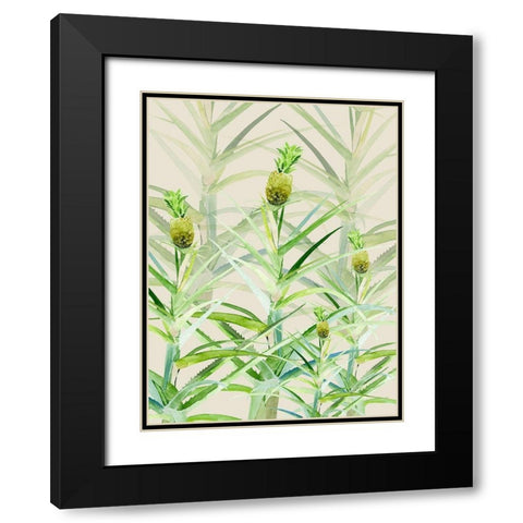 Jagged Little Ananas Black Modern Wood Framed Art Print with Double Matting by Urban Road
