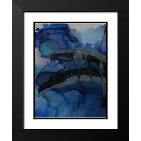 Ocean Blues Black Modern Wood Framed Art Print with Double Matting by Urban Road