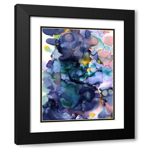 Raindrops 1 Black Modern Wood Framed Art Print with Double Matting by Urban Road