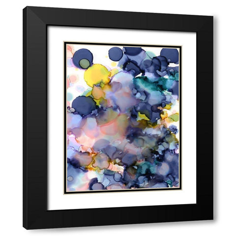 Raindrops 2 Black Modern Wood Framed Art Print with Double Matting by Urban Road