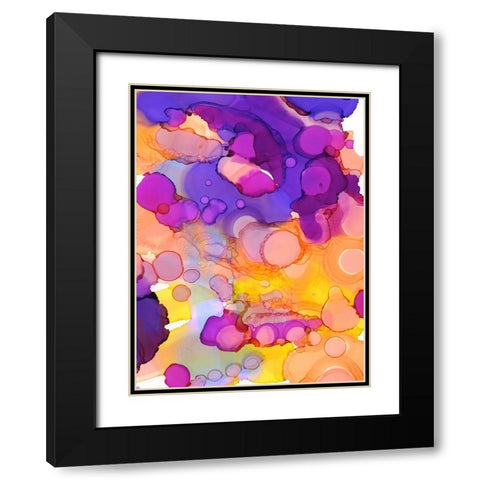 Violets and Sunflowers Black Modern Wood Framed Art Print with Double Matting by Urban Road