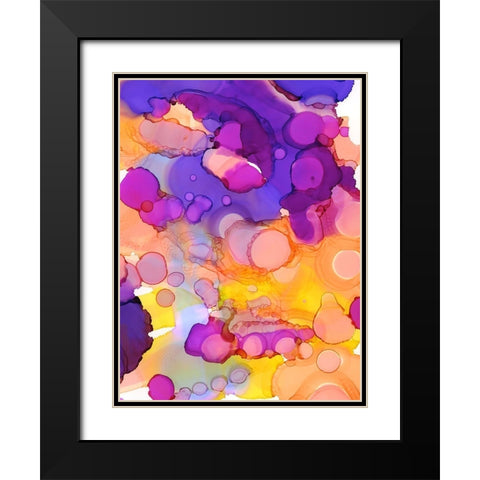 Violets and Sunflowers Black Modern Wood Framed Art Print with Double Matting by Urban Road