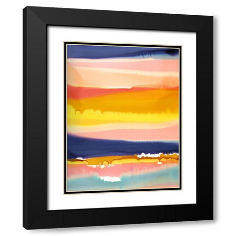 New Horizon Black Modern Wood Framed Art Print with Double Matting by Urban Road