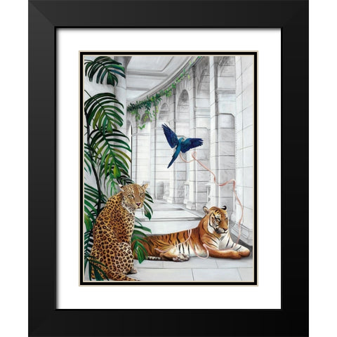 Big Cat Club Art Print Black Modern Wood Framed Art Print with Double Matting by Urban Road